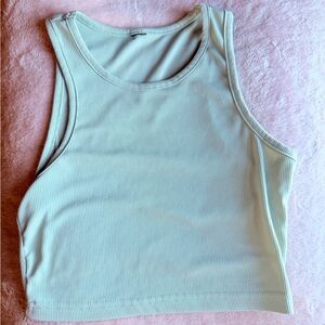 Light Green Ribbed Women's Tank Top
